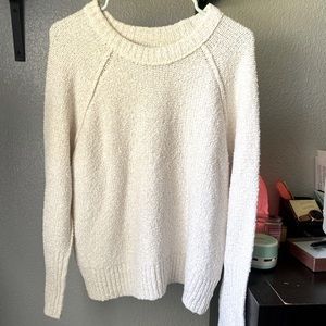 White and cream knit sweater